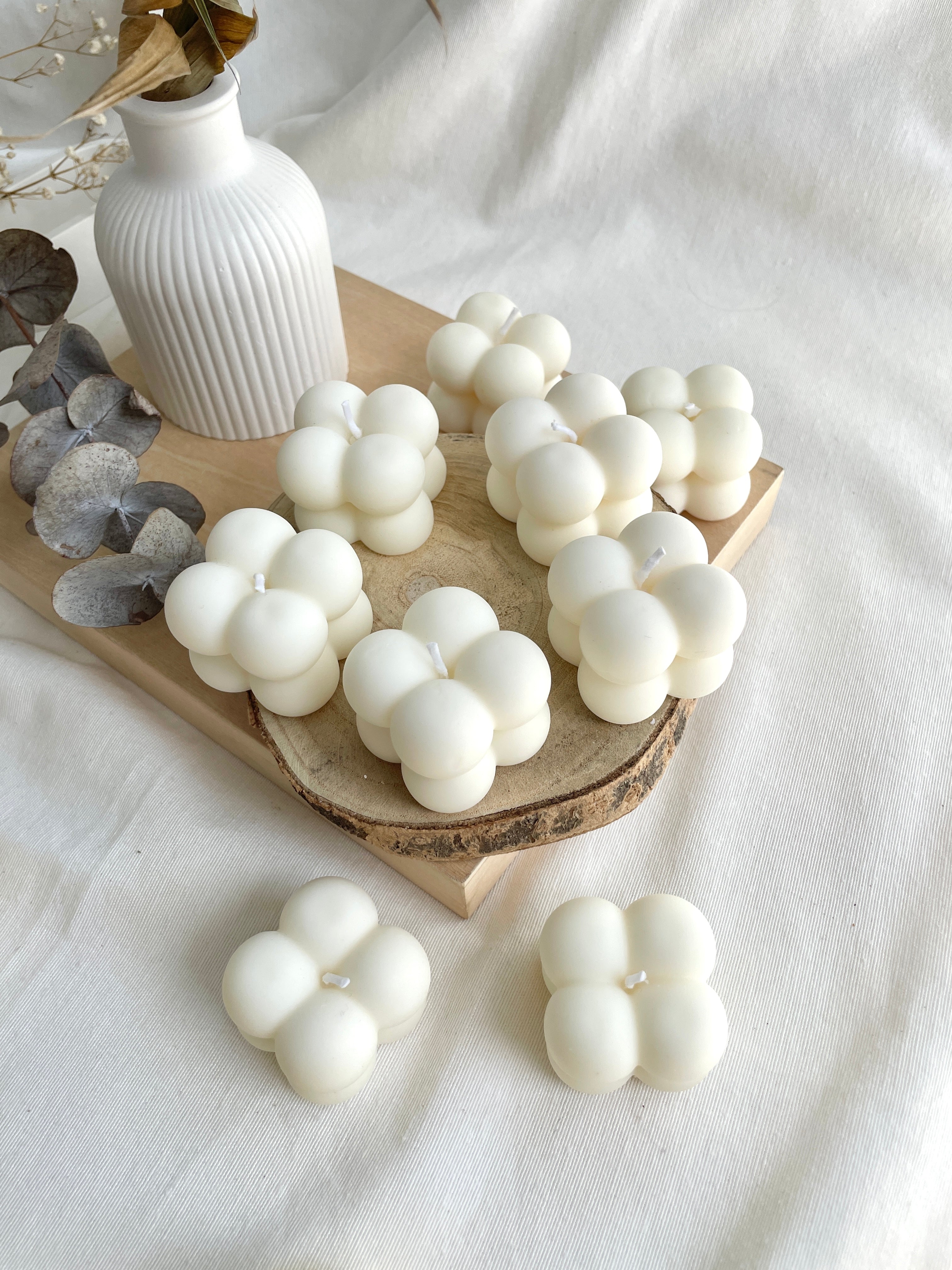 Vela mini bubble blancas