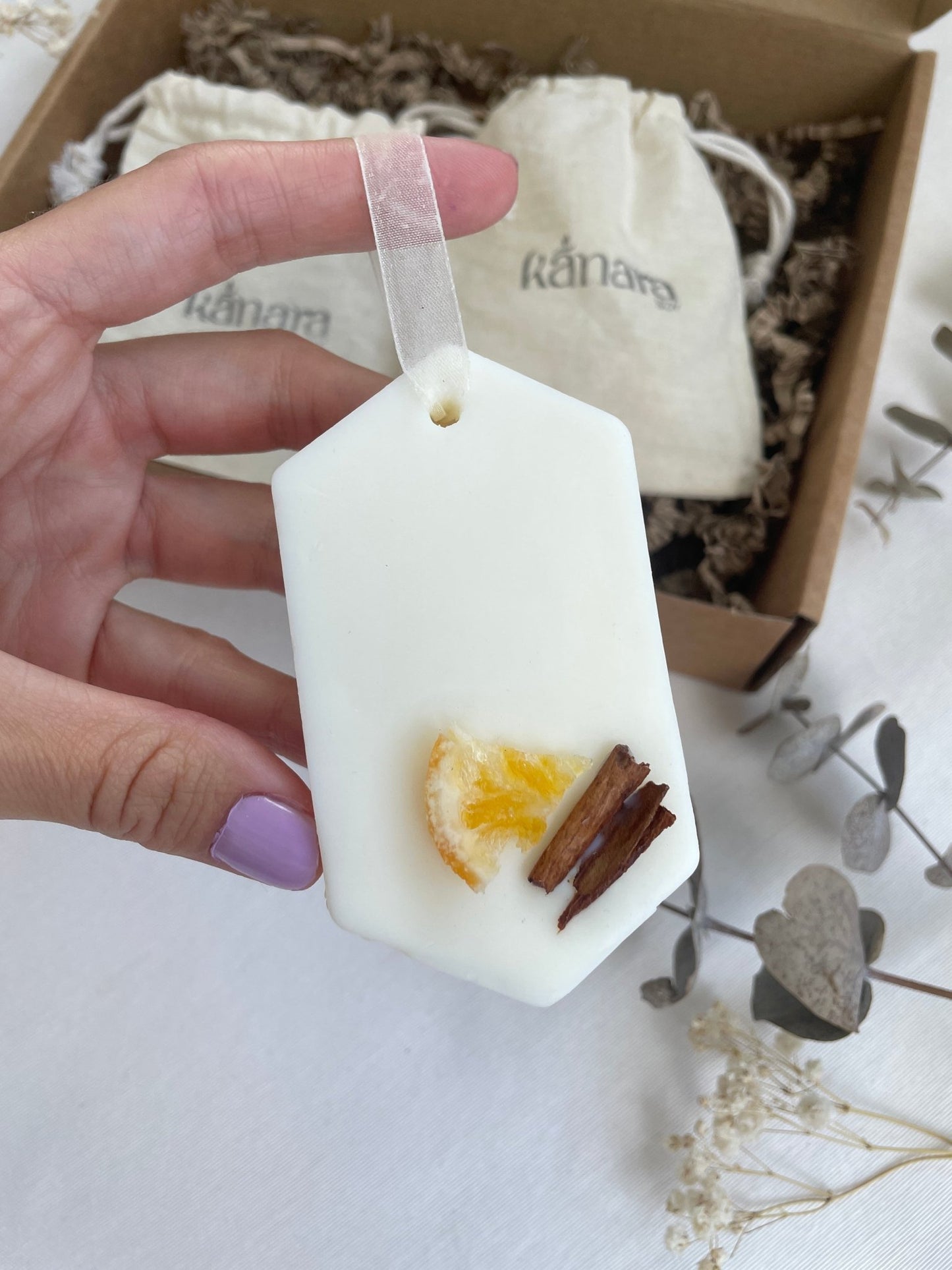 Ambientador Sólido de Canela y Naranja (pack 2uds) - KānaraSoy.com