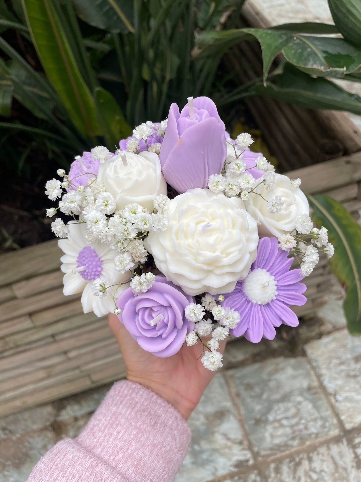 Bouquet de velas (tonos Malva) - KānaraSoy.com